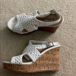 White Fabric Wedges